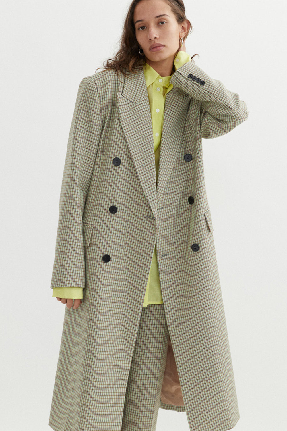 Green online houndstooth coat