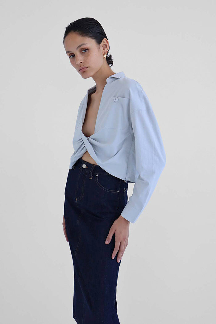 Alma Twist Top Grey – Blanca Studio