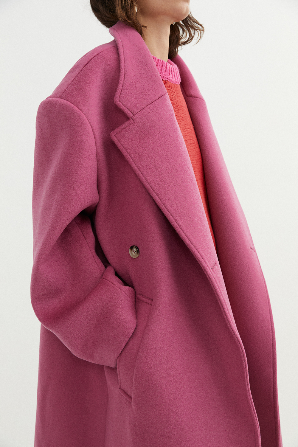 Adeline Coat in Magenta - BLANCA