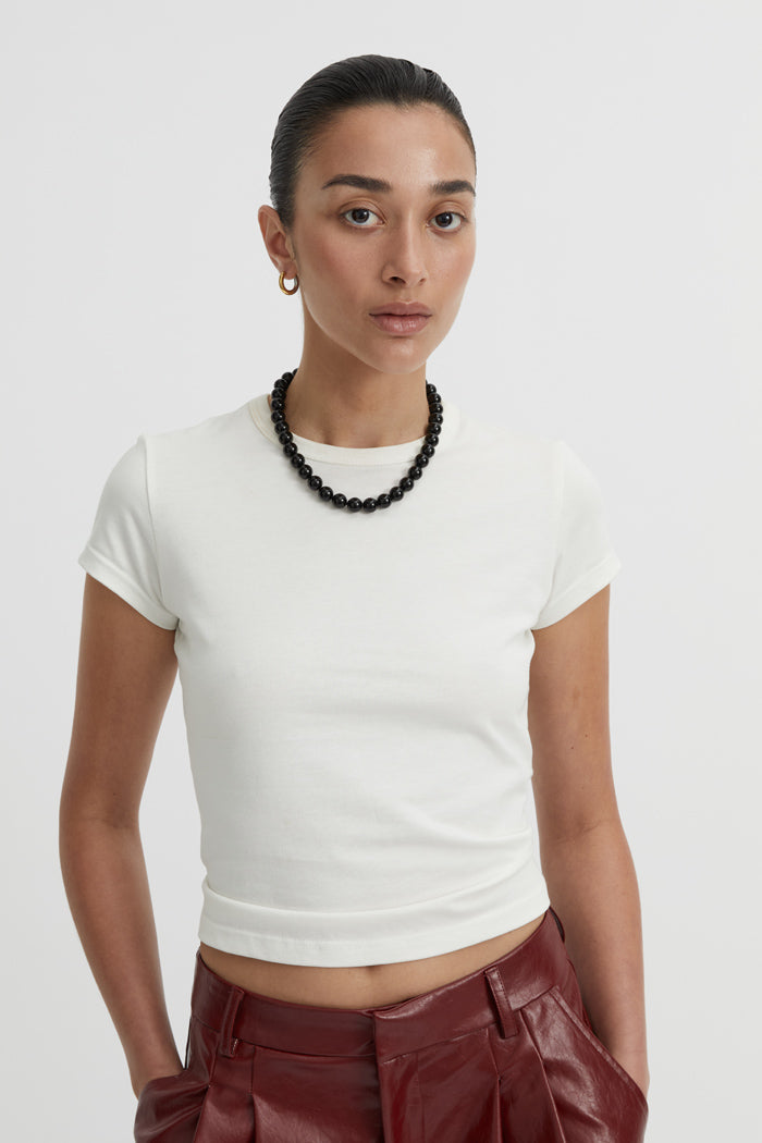 Laina Baby Tee White