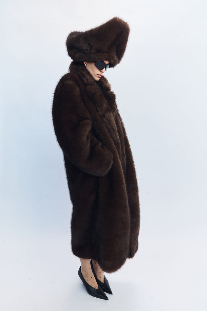 Catarina Fur Coat Brown Pre-Order