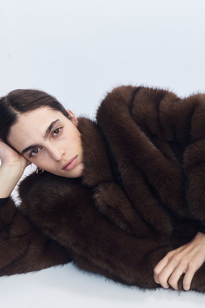 Catarina Fur Coat Brown Pre-Order