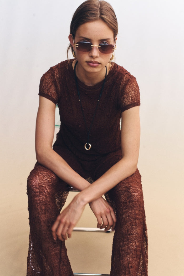 Riven Baby Tee Brown