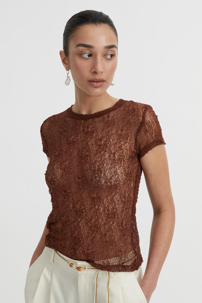 Riven Baby Tee Brown
