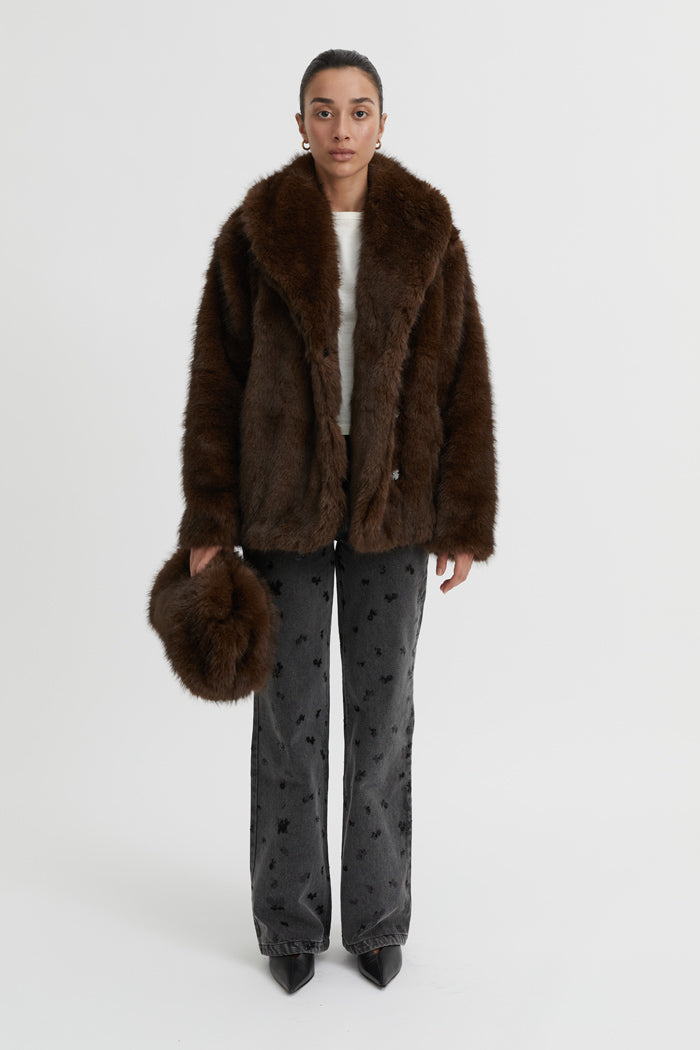 Eddy Fur Coat Brown