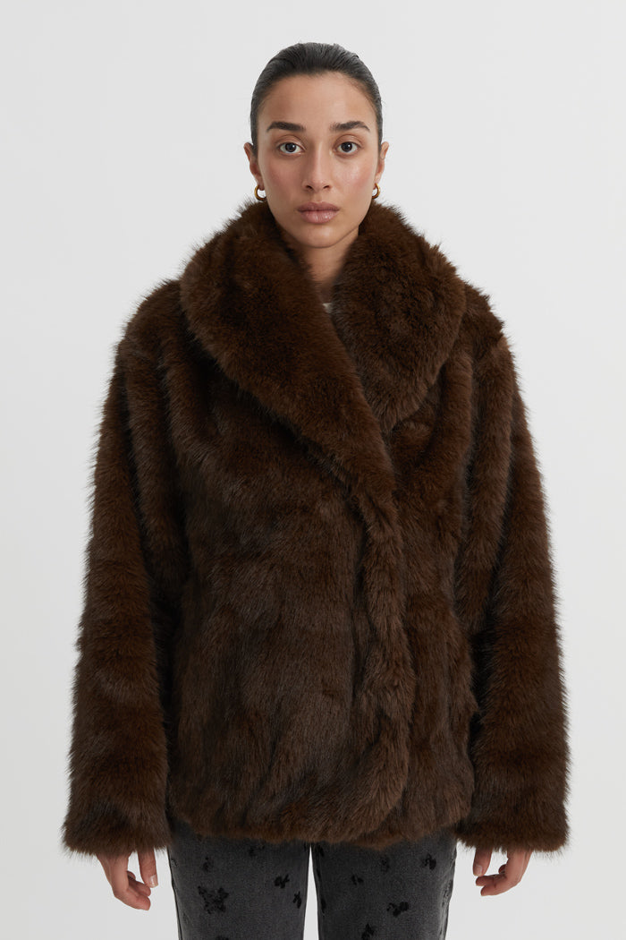 Eddy Fur Coat Brown