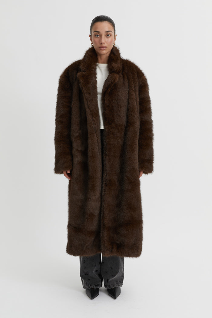 Catarina Fur Coat Brown