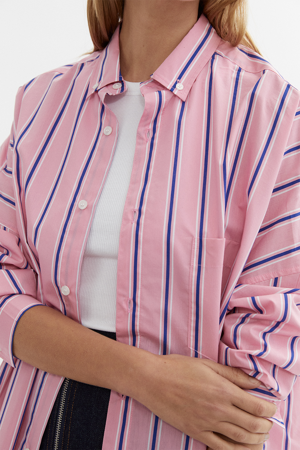 Marine Shirt in Pink Navy - BLANCA