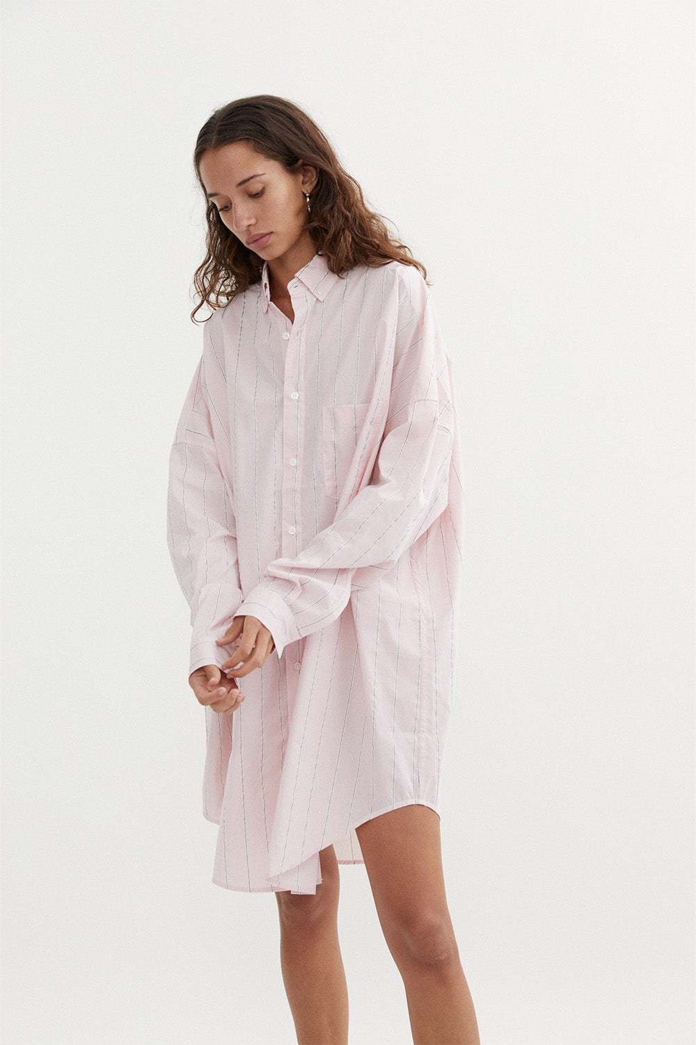 Cassian Shirt Dress in Pink by BLANCA
