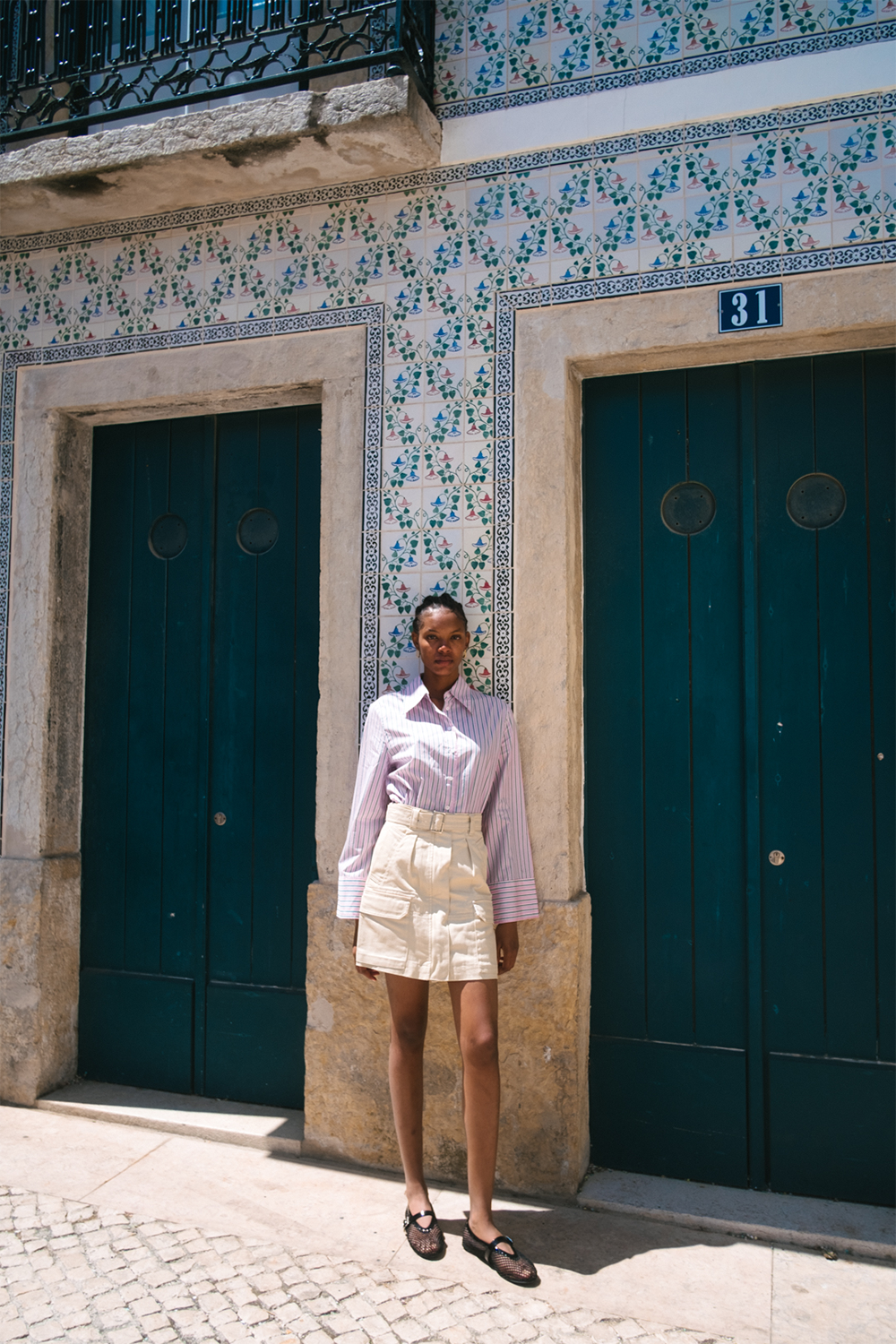 Saffi Skirt in Beige by BLANCA