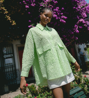 Knox Squared Shirt in Lime by BLANCA