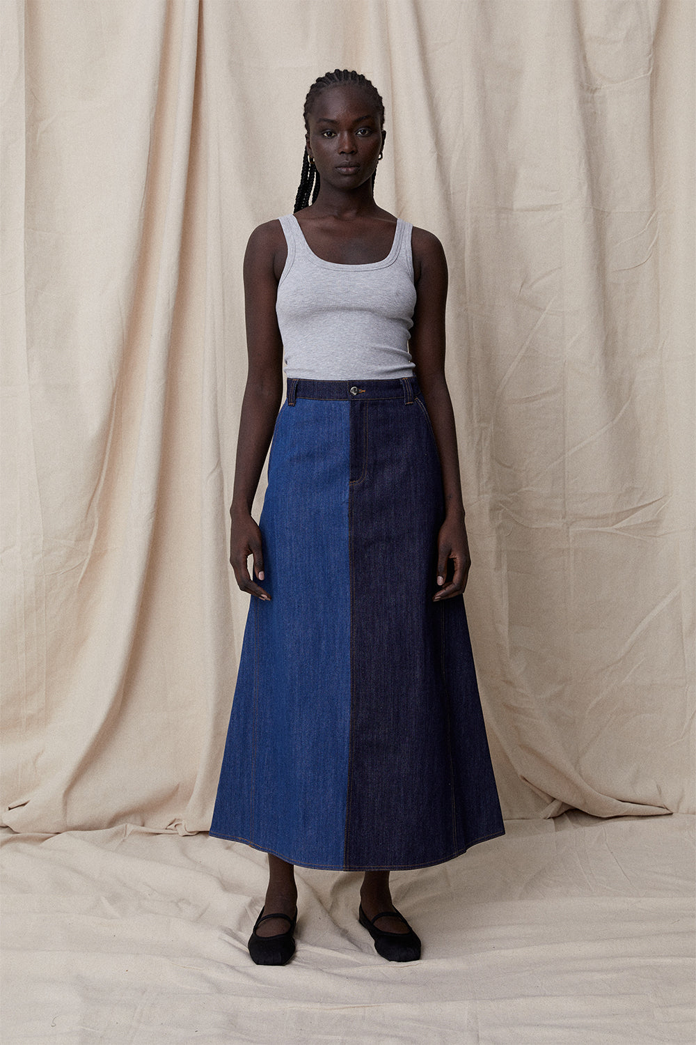 Quinn Maxi Skirt in Denim