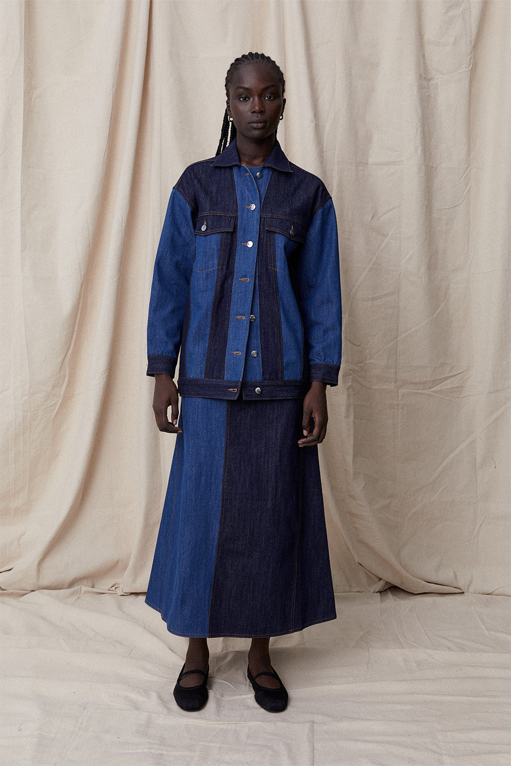 Quinn Maxi Skirt in Denim