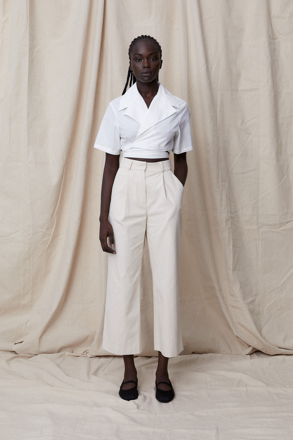 Vittoria Pants in Cream by BLANCA