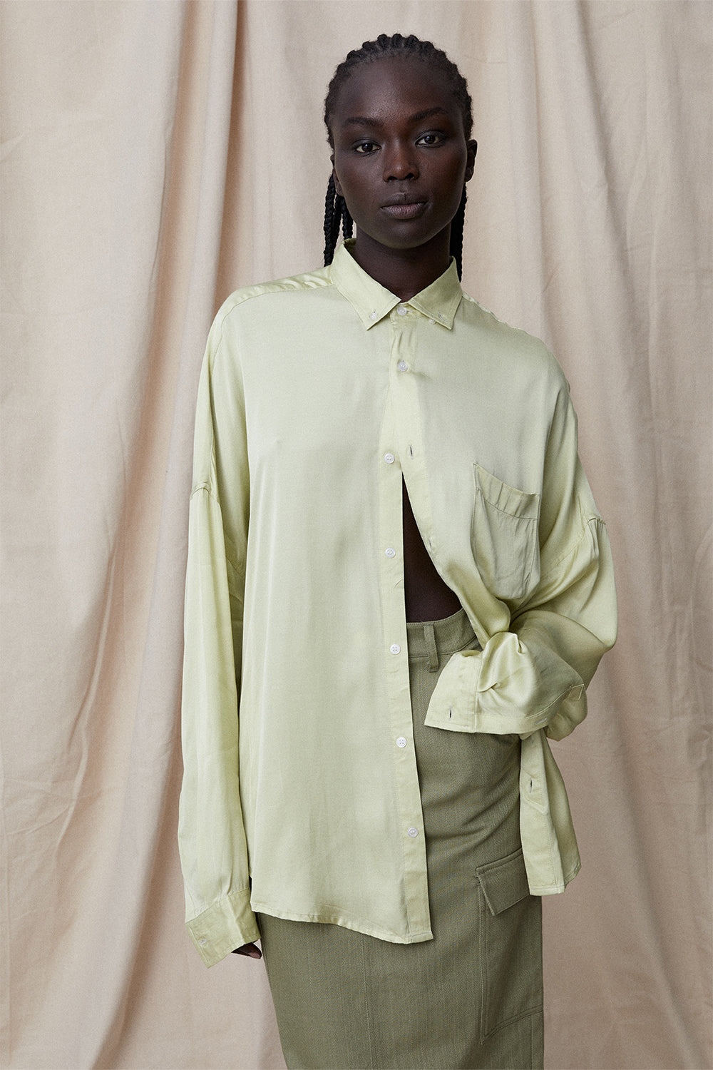 Gioia Shirt in Sage by BLANCA