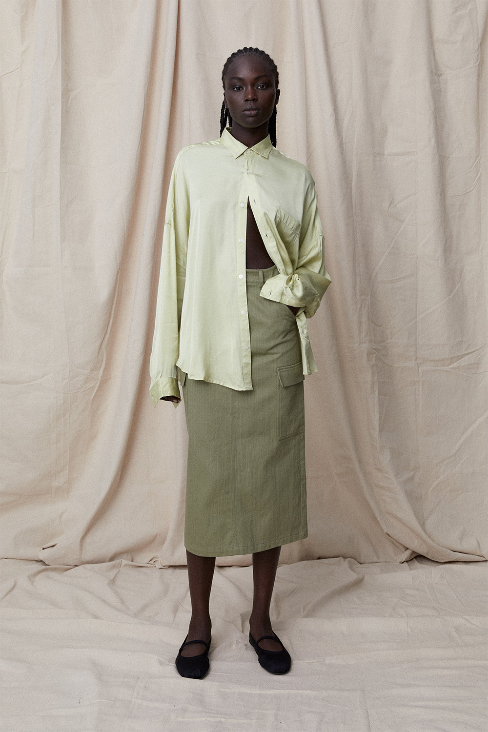 Gioia Shirt in Sage by BLANCA