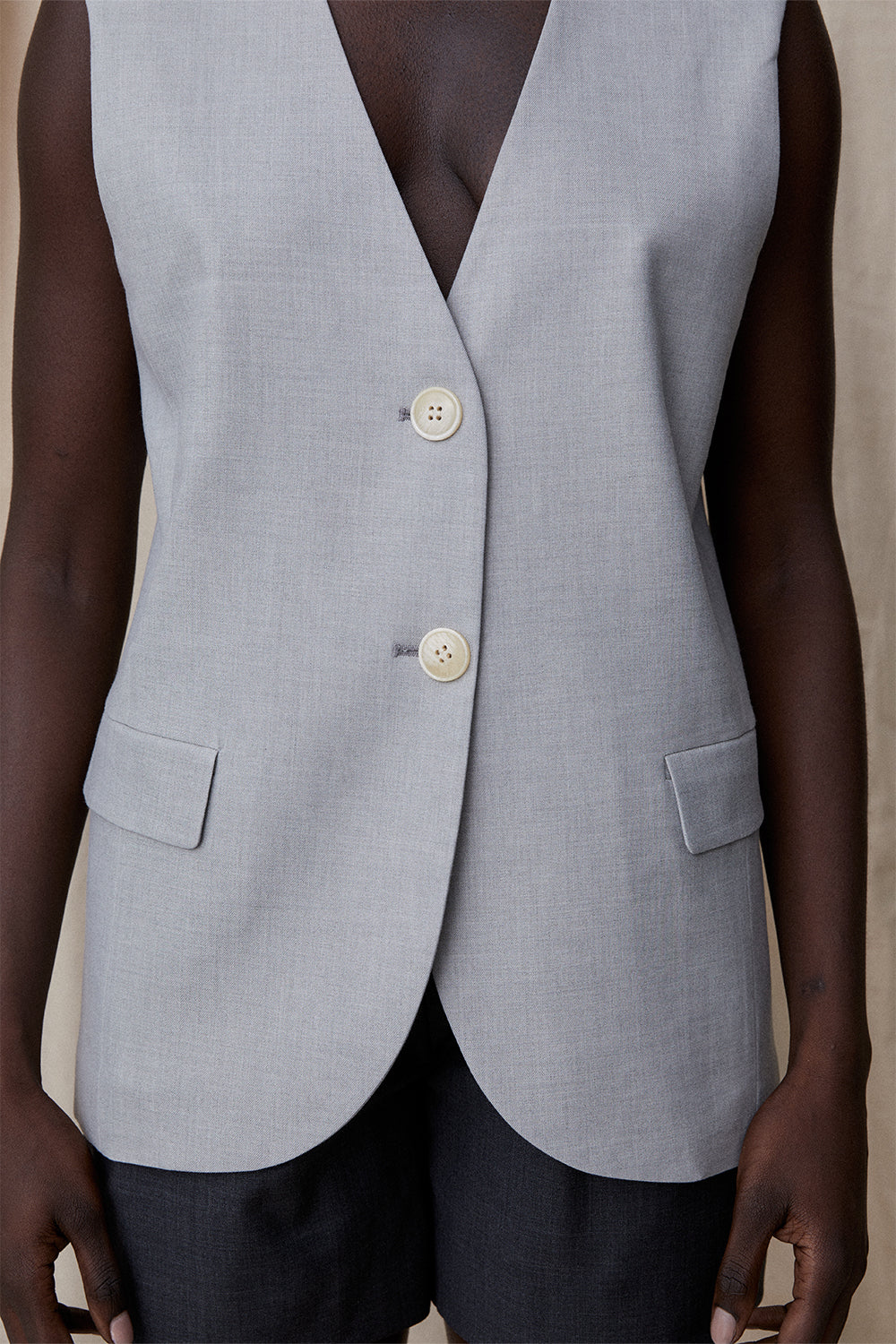 Florentina Vest in Grey by BLANCA