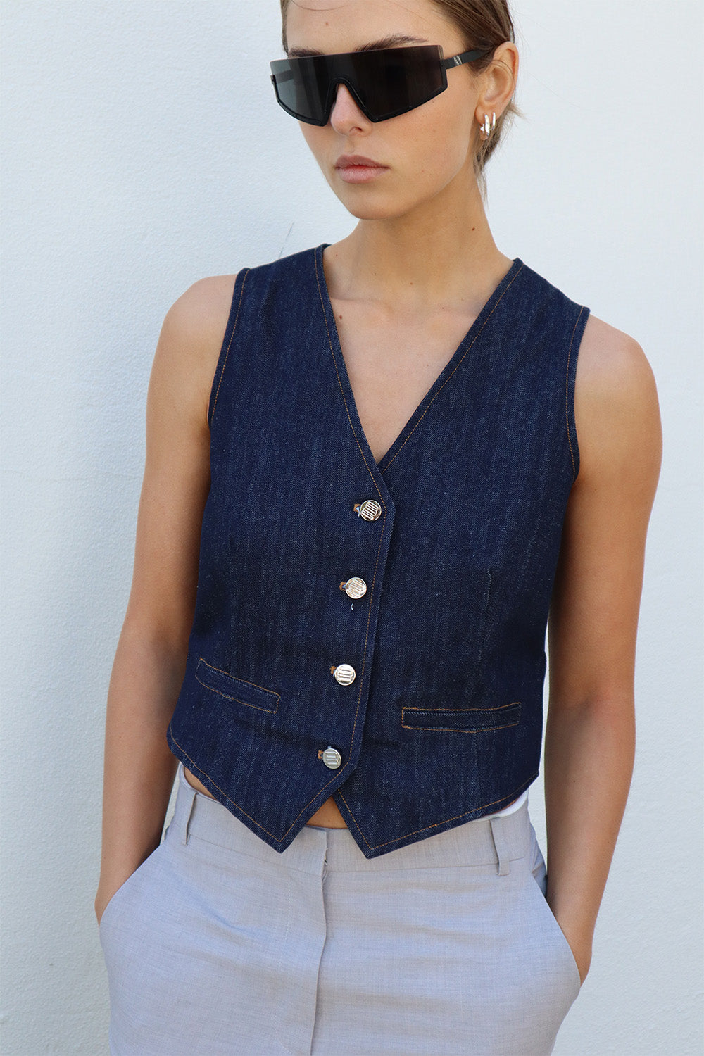 Quinella Vest – Blanca Studio Quinella Vest – Blanca Studio