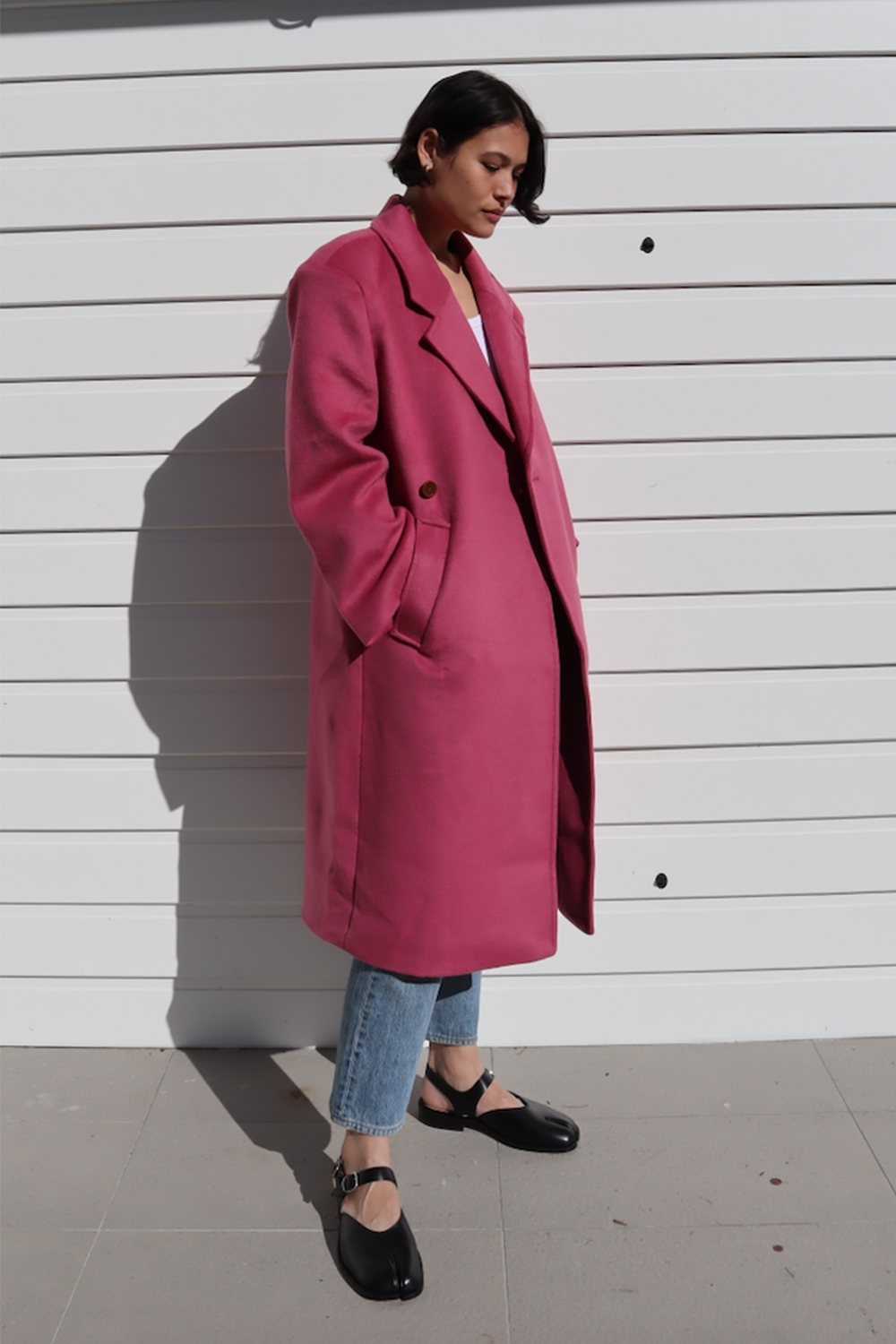 Adeline Coat in Magenta - BLANCA