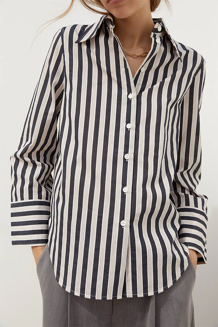 Fern Shirt in Black Stripe