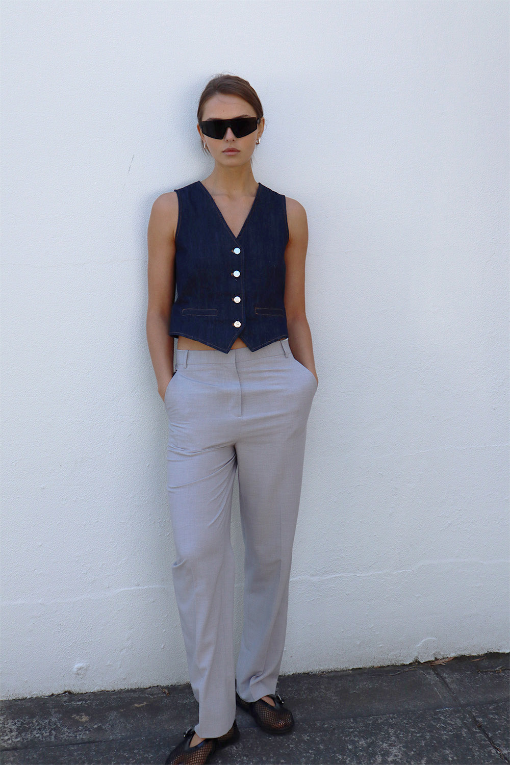 Lawrence Pants in Grey by BLANCA