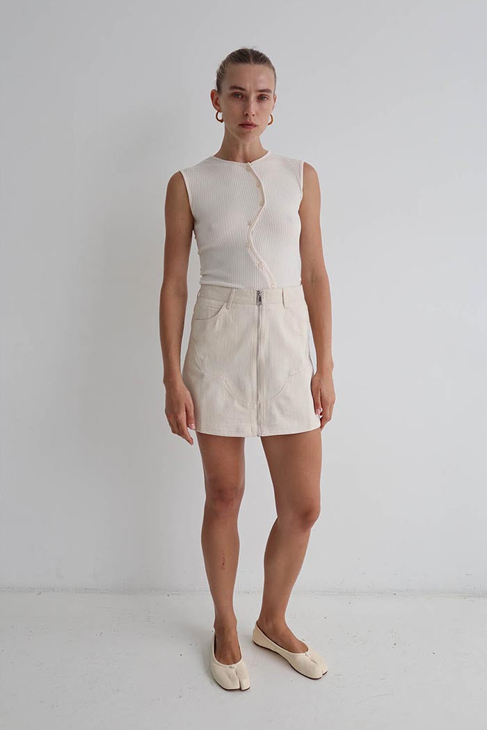 Quinn Mini Skirt in Cream