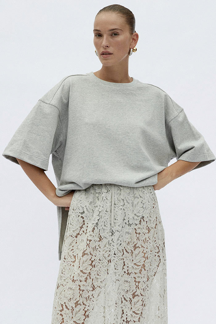 Zanzi Lace Skirt in Grey