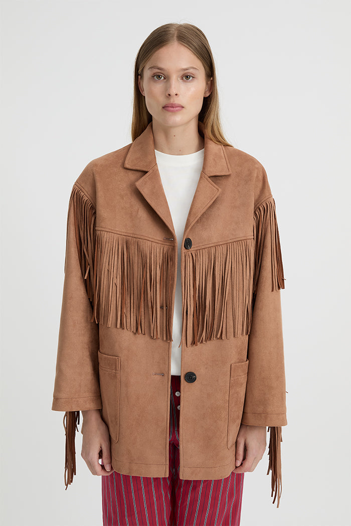 Kiara Fringe Jacket Mocha – Blanca Studio