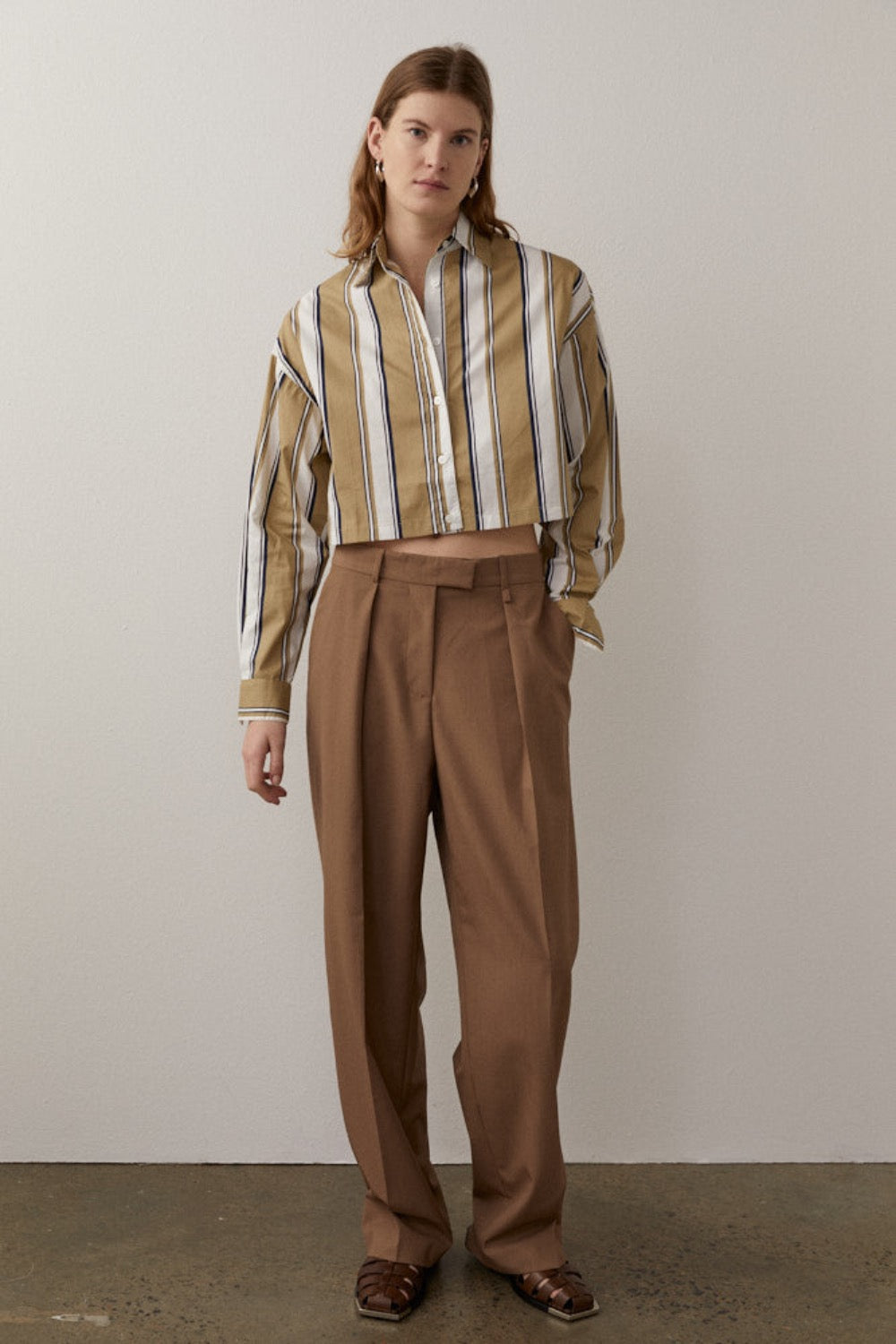 Thomas Shirt in Brown/Navy - BLANCA