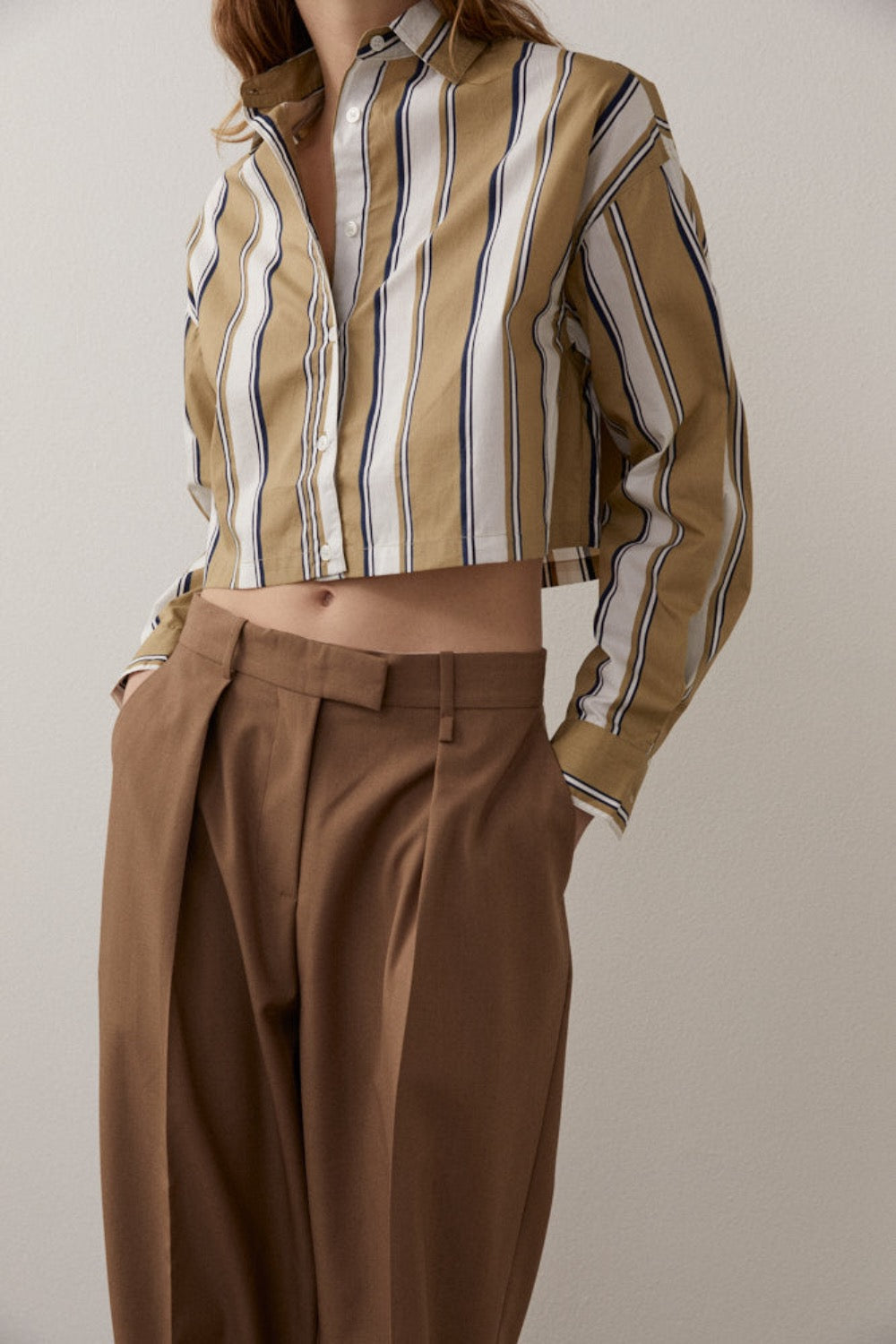Thomas Shirt in Brown/Navy - BLANCA