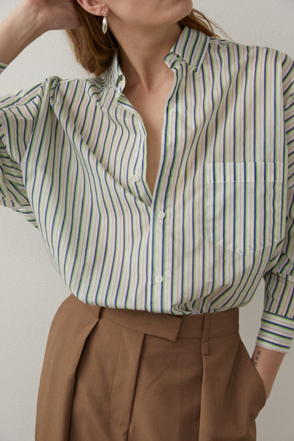Ricard Shirt in Blue/Green- BLANCA