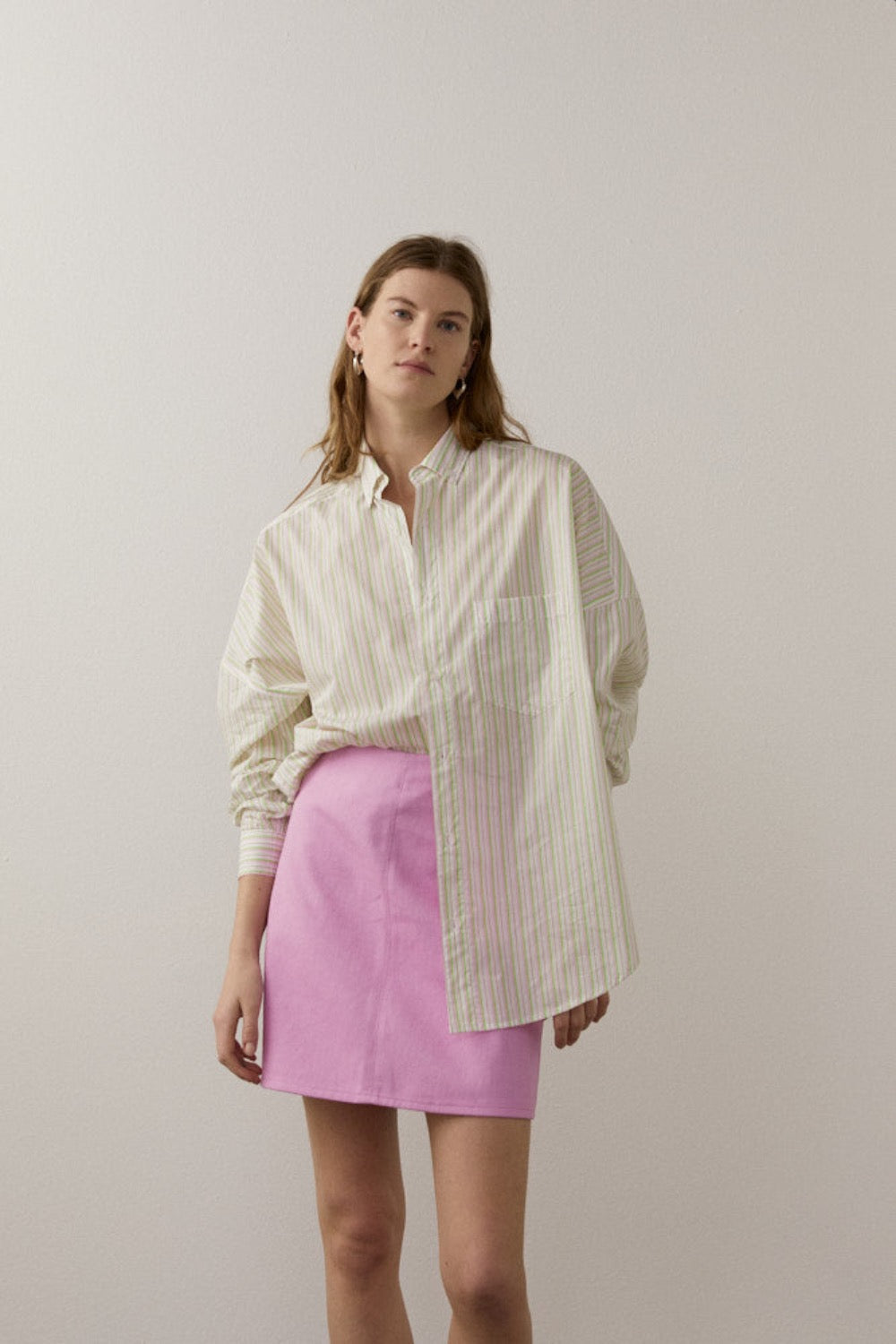 Ricard Shirt in Green/Pink - BLANCA