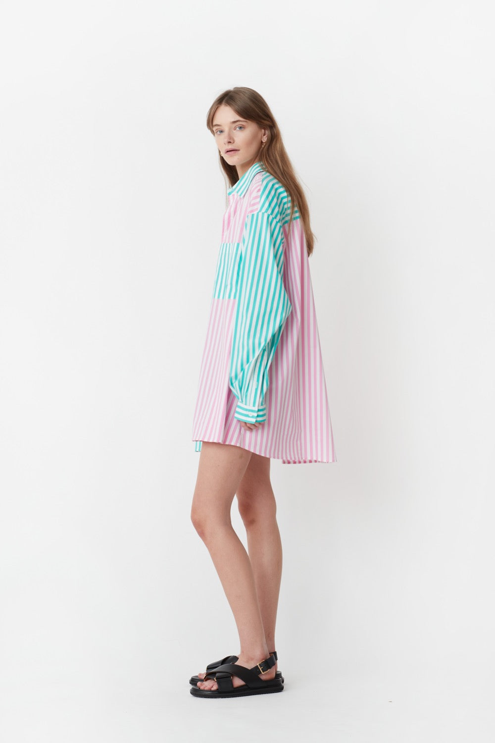 Benny Shirt in Pink/Turquoise - BLANCA