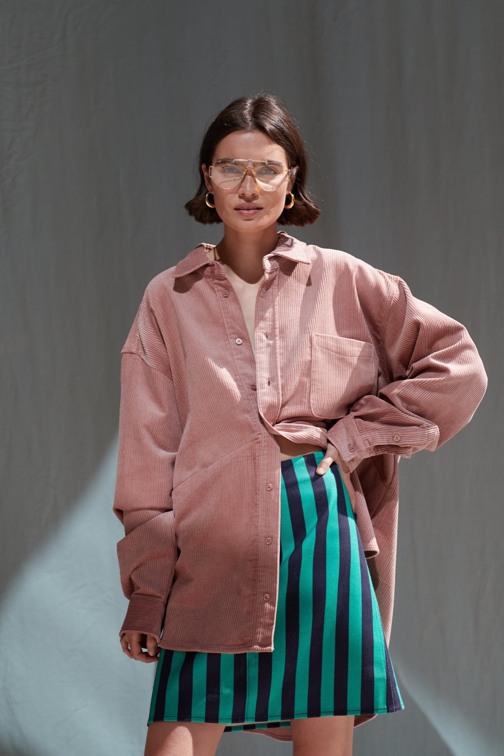 Lena Skirt in Navy/Green - BLANCA