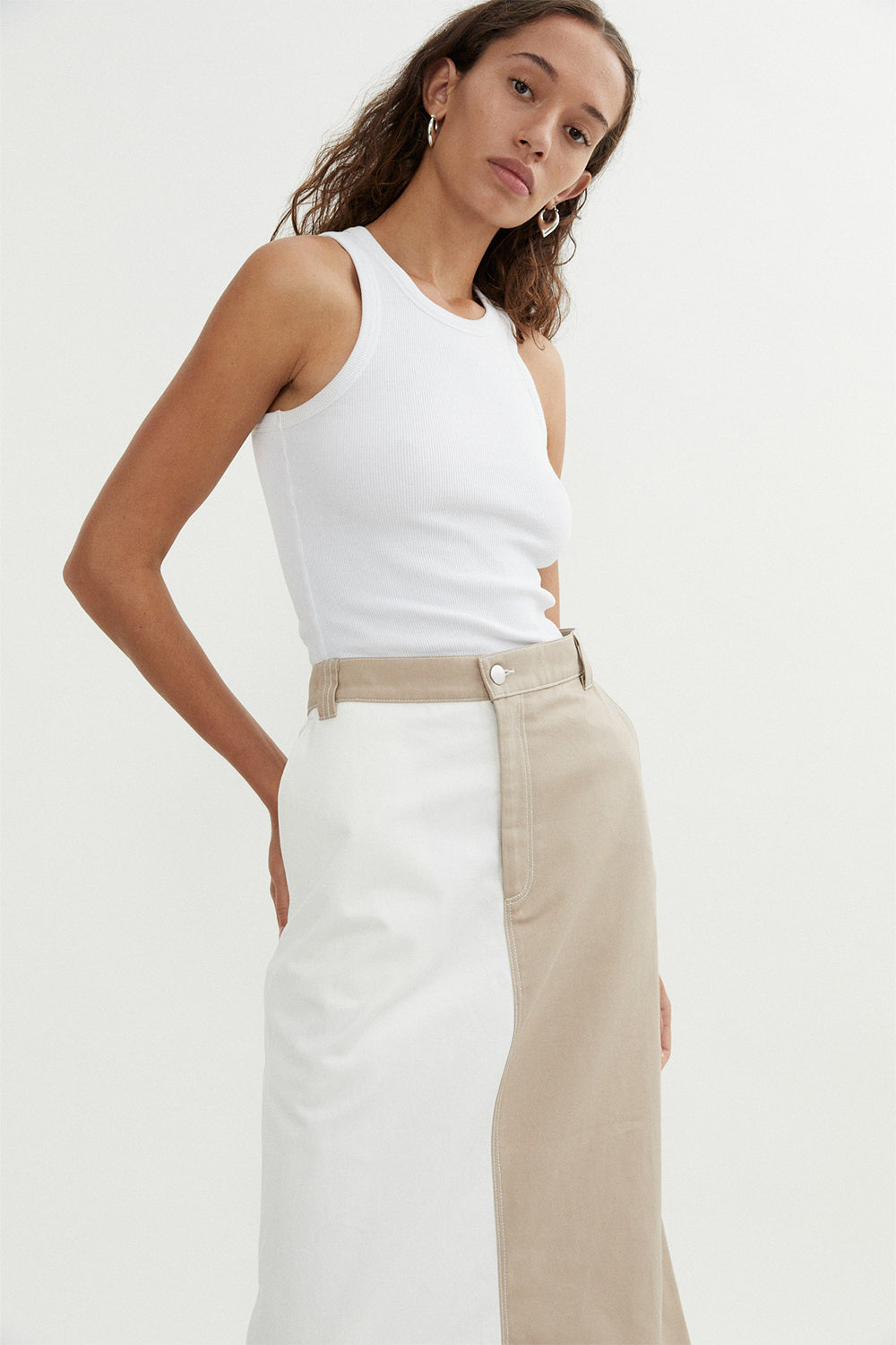 Quinn Maxi Skirt in Cream by BLANCA