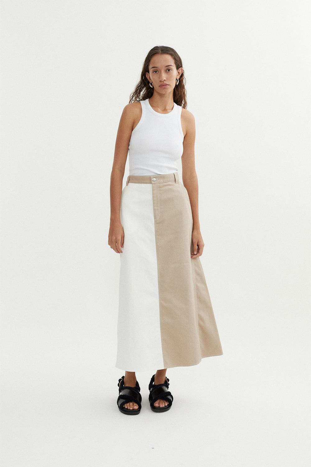 Quinn Maxi Skirt in Cream by BLANCA