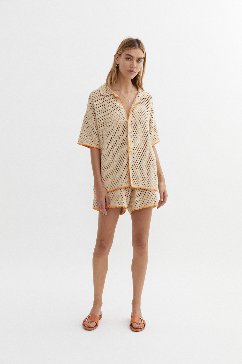 Connie Knit Shorts in Sand
