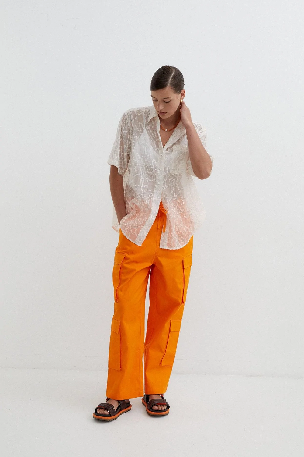 Carrie Pants in Orange - BLANCA