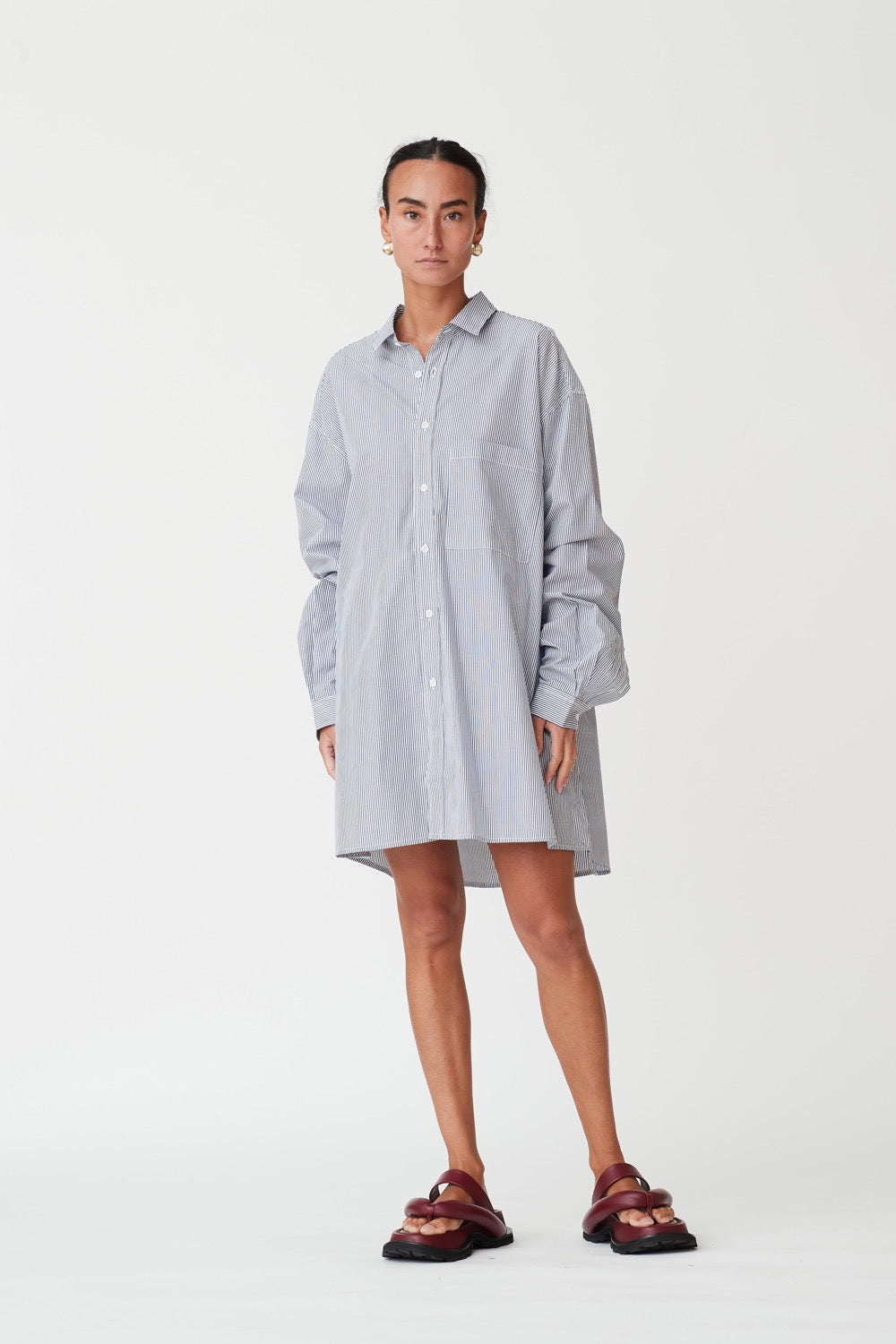 Jemima Shirt in Navy Stripe - BLANCA