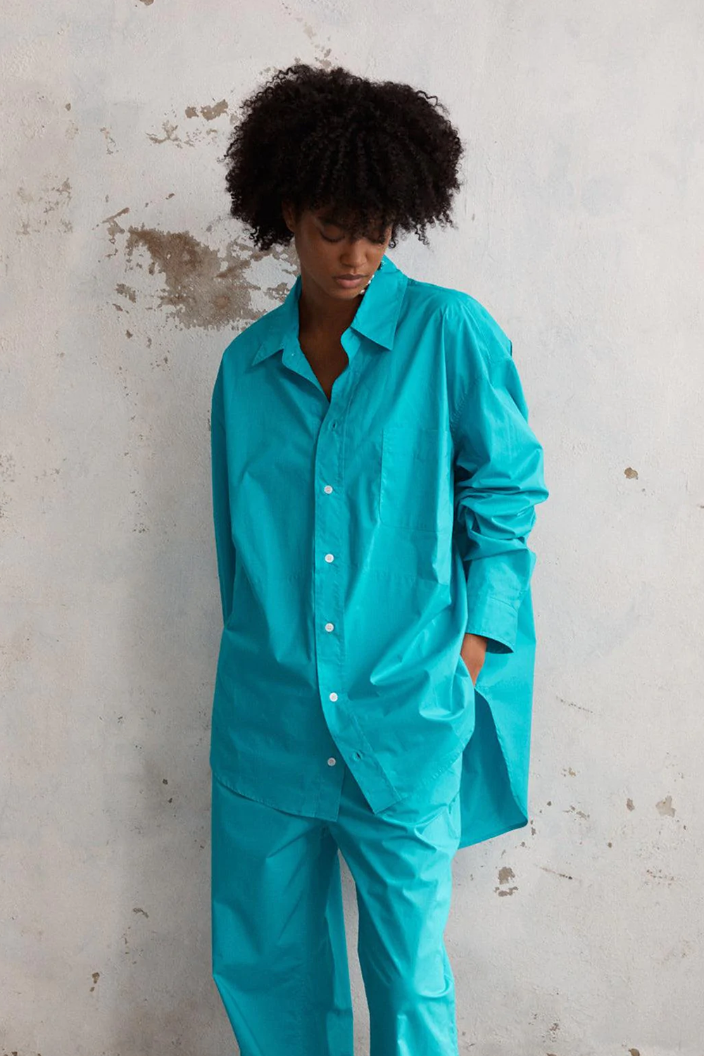 Jones Shirt in Aqua - BLANCA