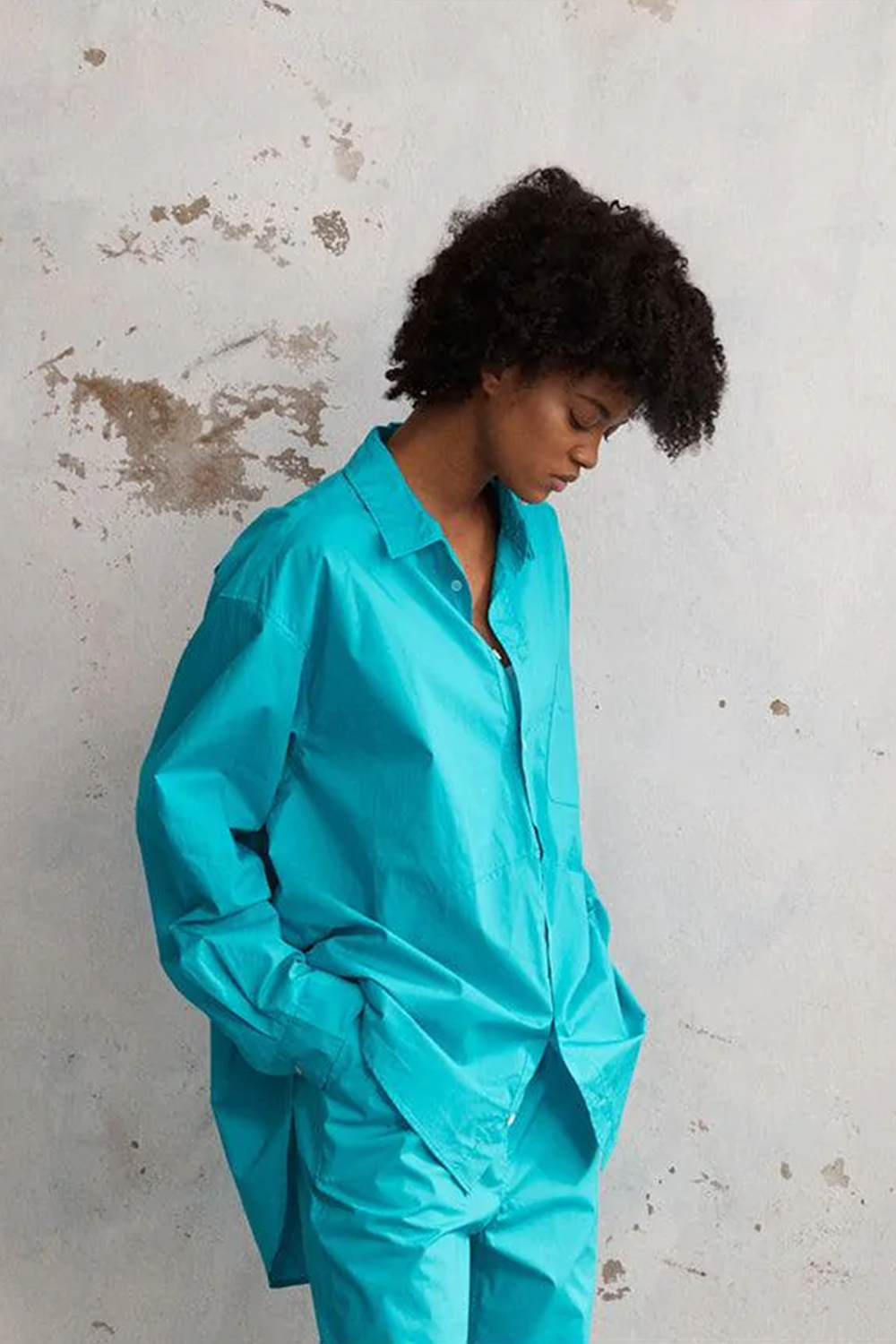 Jones Shirt in Aqua - BLANCA