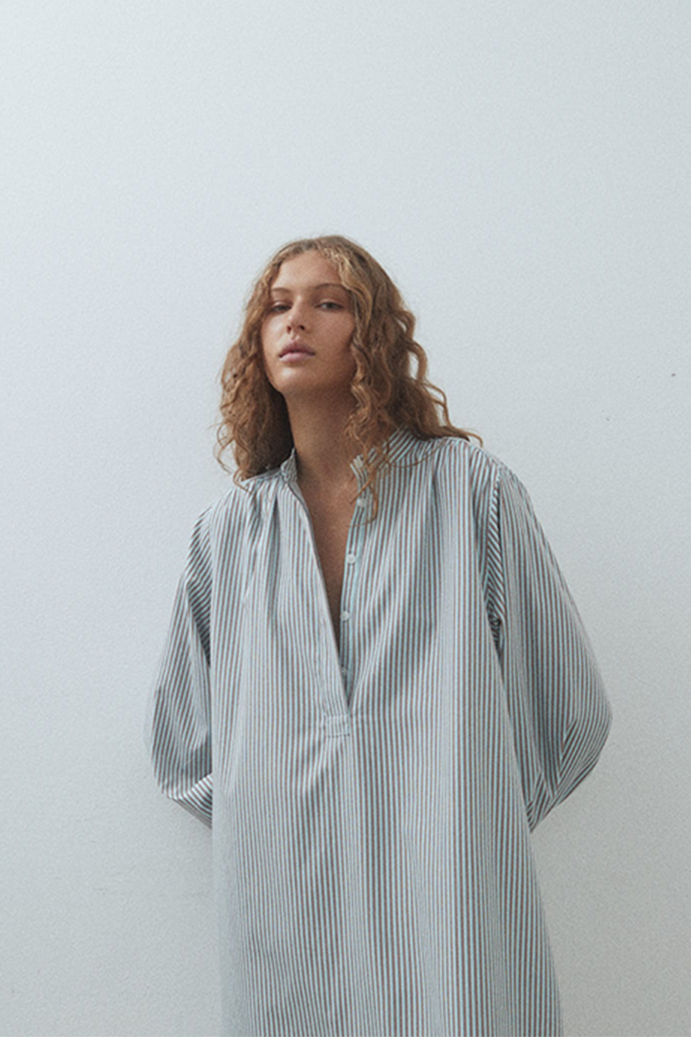 Kandi Shirt Dress in Aqua - BLANCA