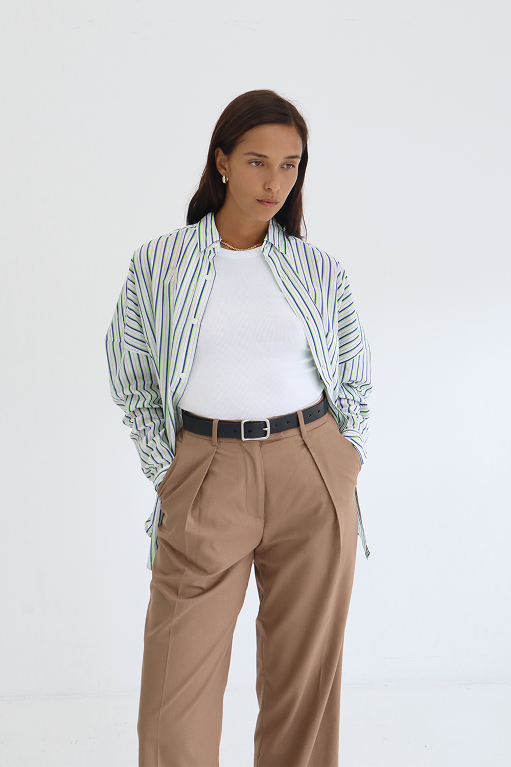 Ricard Shirt in Blue/Green - BLANCA