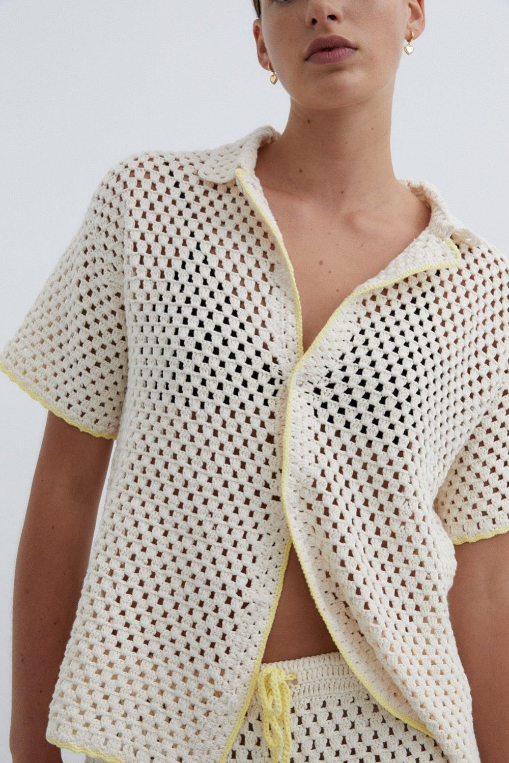 Connie Knit Shirt in Cream - Reliquia Jewellery