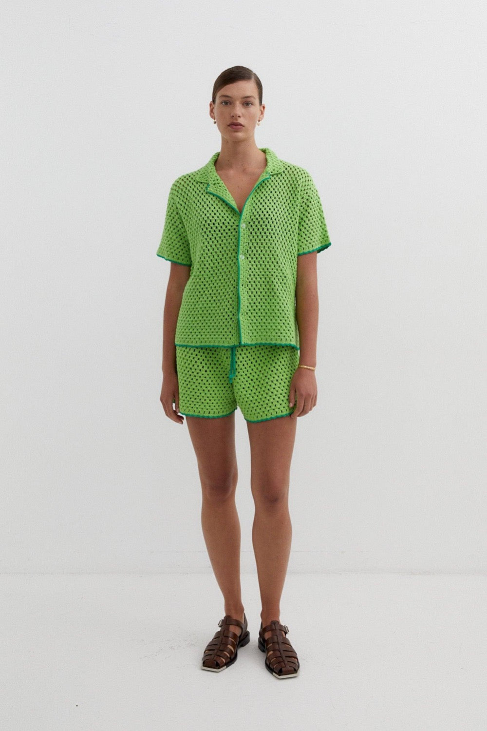Connie Knit Shirt in Green - Reliquia Jewellery
