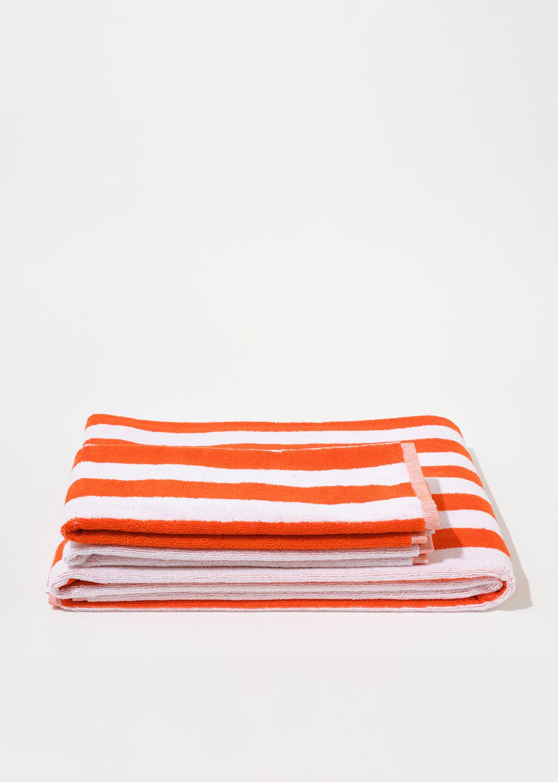 Towel Set Narrow Stripe Orange - Reliquia Jewellery
